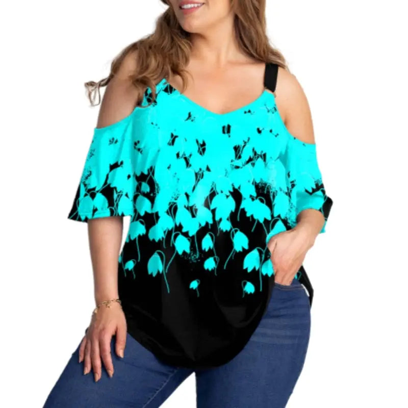 Luxury Brand Plus Size Women'S Blouses Chubby Elegant Female Blouses Chic Boho Print Woman Tunic Tops Large Size Women'S T-Shirt.