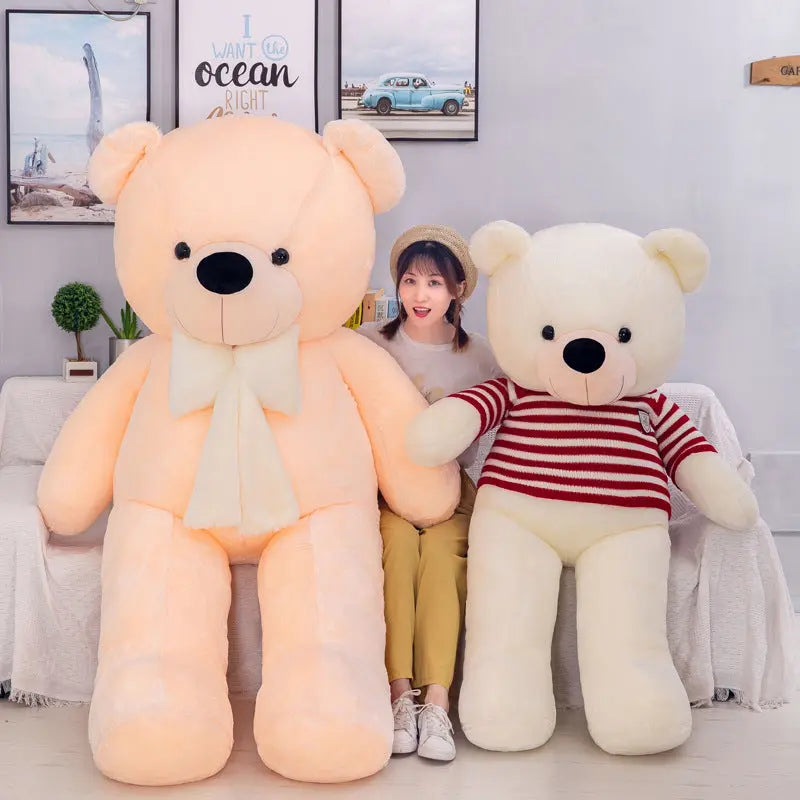 New cute big teddy bear doll plush toy creative leader hug bear pillow doll gift wholesale.