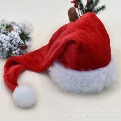 Manufacturers 1.5m red adult children's extended Christmas hat Christmas decorations plush super long Christmas hat
