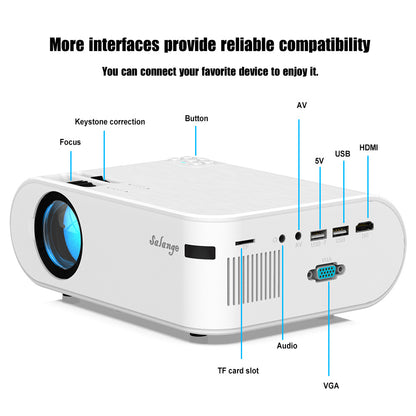 Intelligent HD Portable Projector - Ideal for Cross-border Use, Home Office, and Multimedia Entertainment