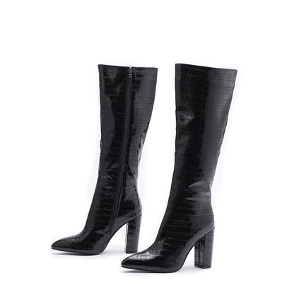 Women's Pointed Toe Thick Heel, Side Zipper,  Boots for Fashion and Comfort