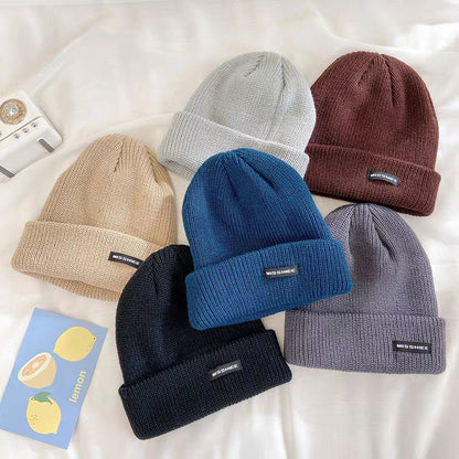 Korean version of the INS autumn and winter hundred letters knit wool hat female Korean version of the street trend warm cold hooded melon socket male