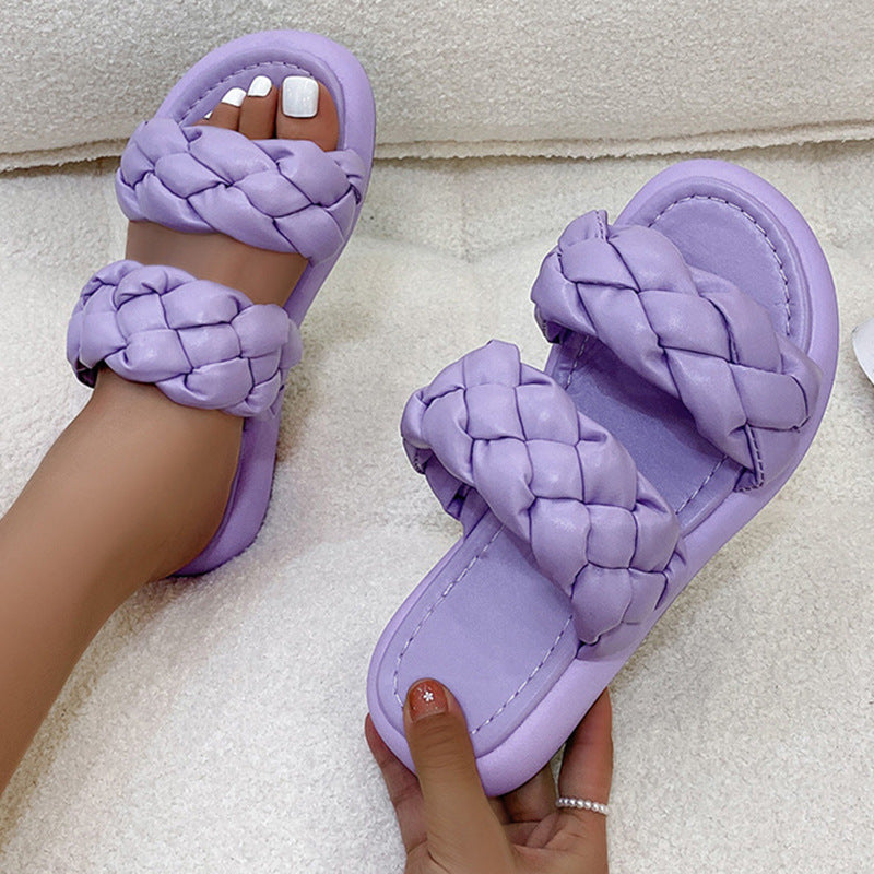 "Woven Beach Roman Sandals: Women's Spring/Summer New Fairy Style Thick Bottom Sandals and Slippers"