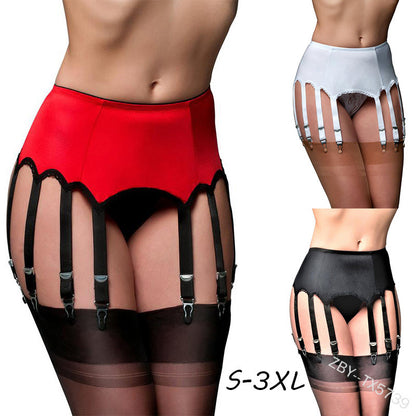 sexy stockings garter belt one hollow perspective 10-claw garter clip