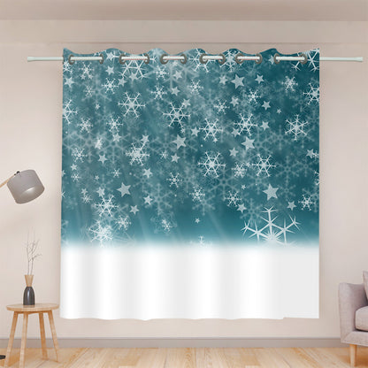 Christmas series digital print black silk curtains living room bedroom sunscreen high precision curtain