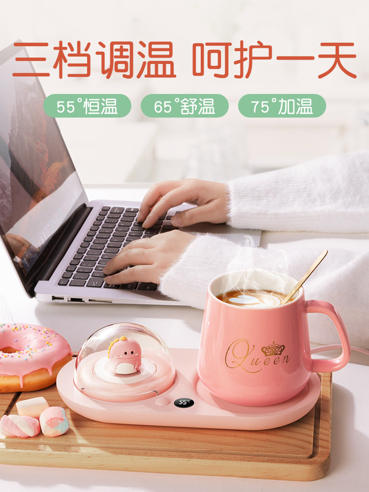 warm cup creative home Valentine's day constant temperature coaster gift for girlfriend automatic heating warm coaster