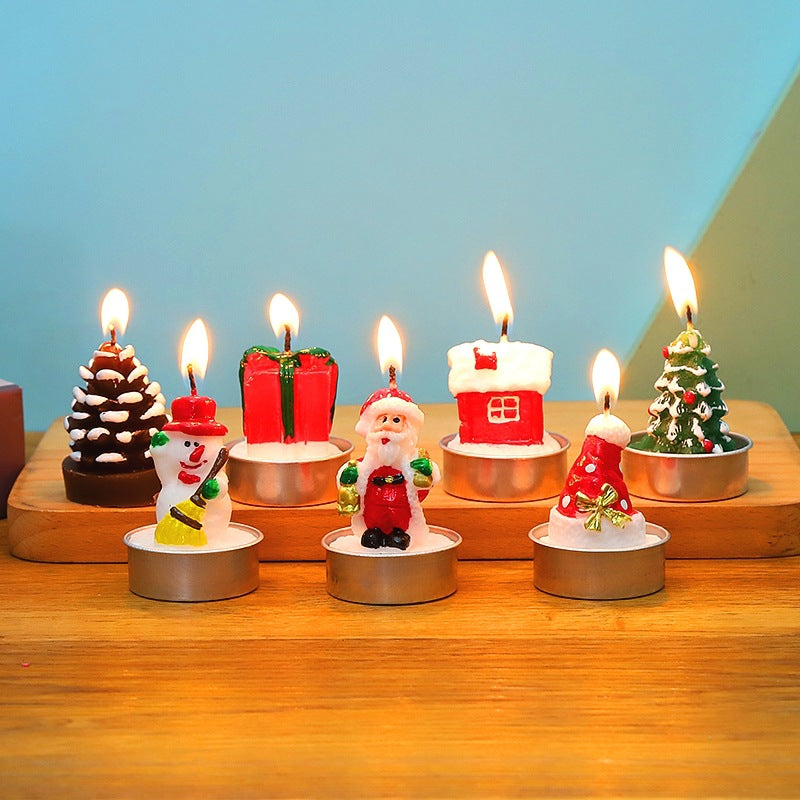 Christmas candle craft four gift boxes can ignite candlelight festival decorative atmosphere to lay Christmas gift