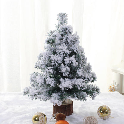 Encrypted small Christmas tree 45/60cm flocking white tree desktop decoration shopping mall shop Christmas scene layout