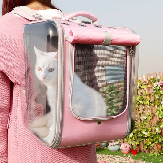 Pet Cat Carrier Backpack Breathable Cat Travel Outdoor Shoulder Bag For Small Dogs Cats Portable Packaging Carrying Pet Supplies.