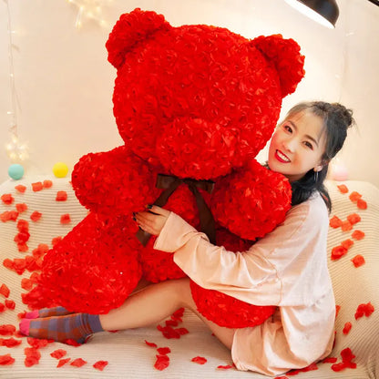 ROSE STUFFED TEDDY BEAR.