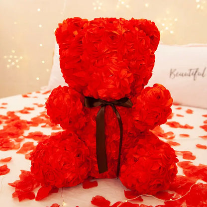 ROSE STUFFED TEDDY BEAR.