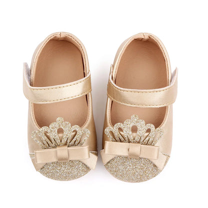 Baby Girl Shoes Cute Crown Soft PU Mary Jane Shoes Anti-slip Sole Spring Summer Sandal for 0-6-12m Baby Girl 2023 New Fashion