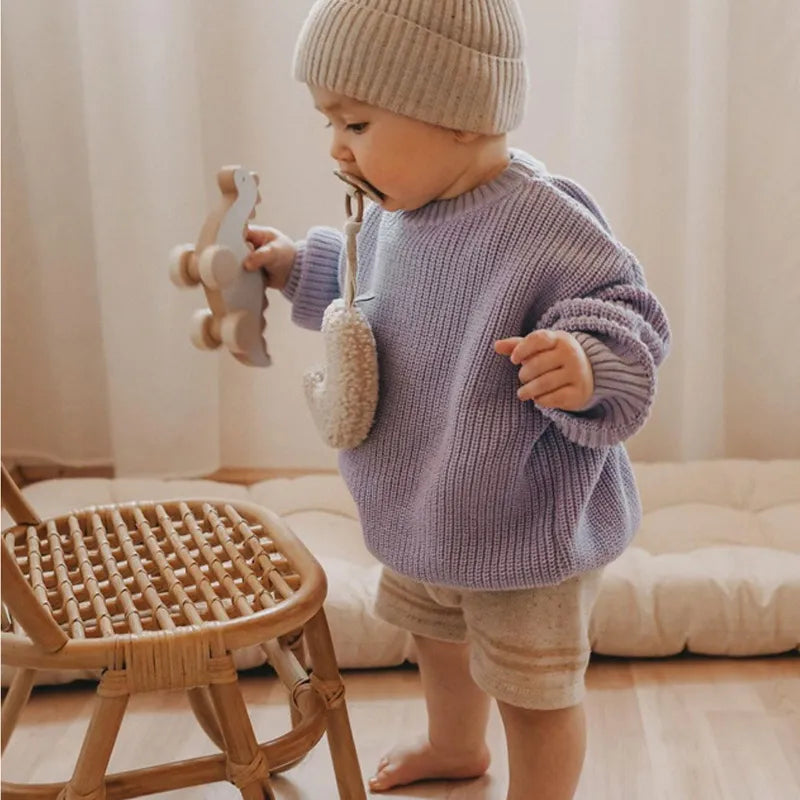 Children Baby Loose Sweater Knitted Autum Winter Baby Boy Girl Clothes Round Neck Kid Toddler Girl Boy Pullover Baby Outerwear