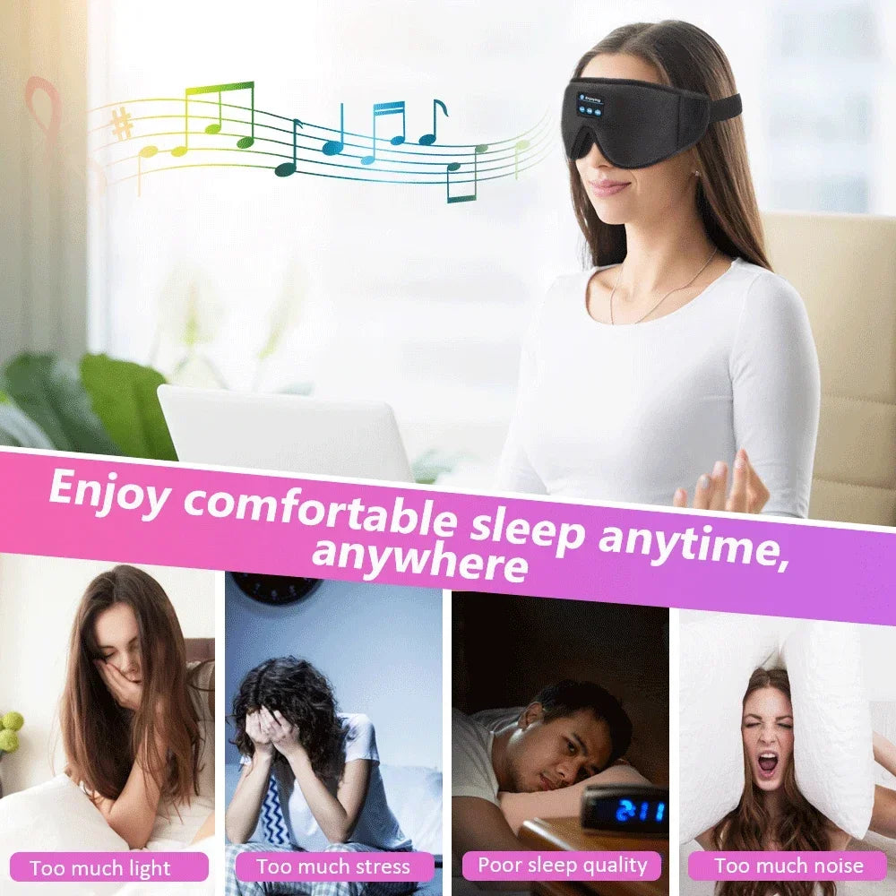 New 3D wireless music headphone sleep breathable smart eye mask Bluetooth headset FOR ALL SMART PHONES