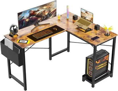 Gaming Desk - Corner Desk PC Table with CPU Stand, Side Bag for Home Office and Dorm - Sturdy Writing Workstation - 50 Inch