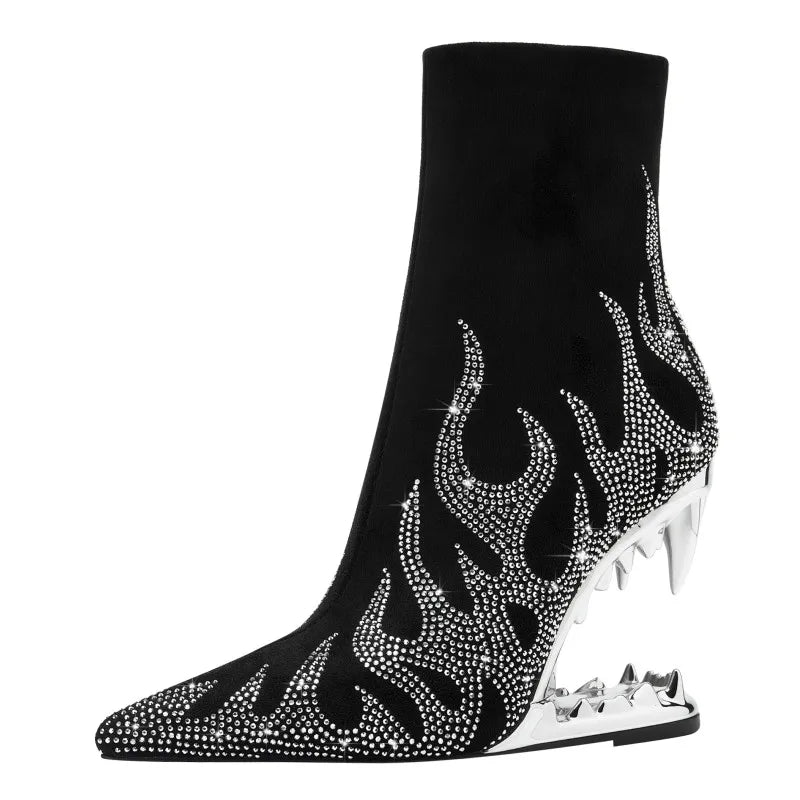 FIRE Diamond BLACK PANTHER Teeth High Heels