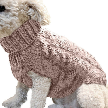 High Collar Solid Color Design Sweater Fashion Clothing for Pet Dogs Cats