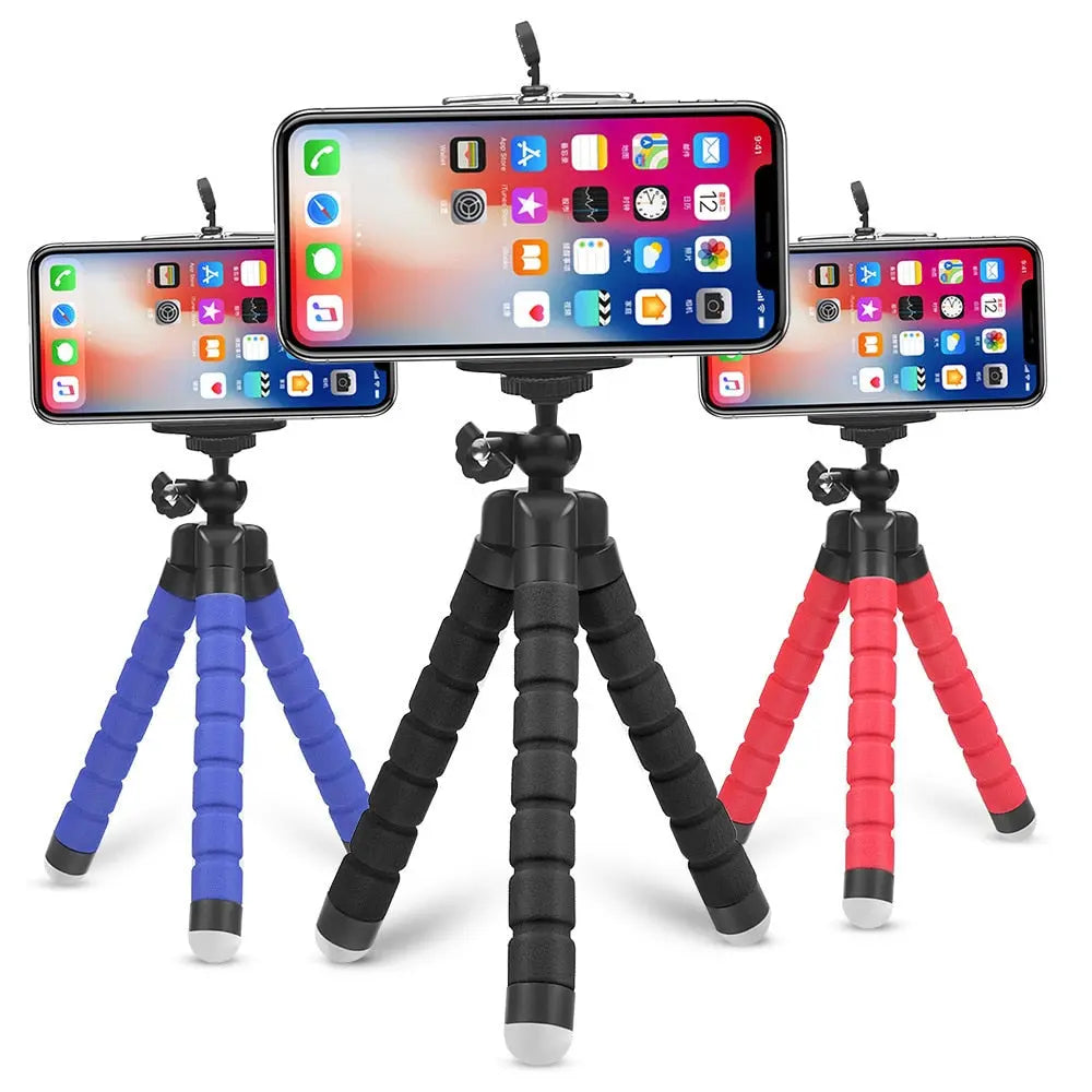 Tripod for Camera Mini Flexible Octopus Tripod for Xiaomi Huawei Phone Clip with Sponge Tripod Adjustable Cellphone Tripod.