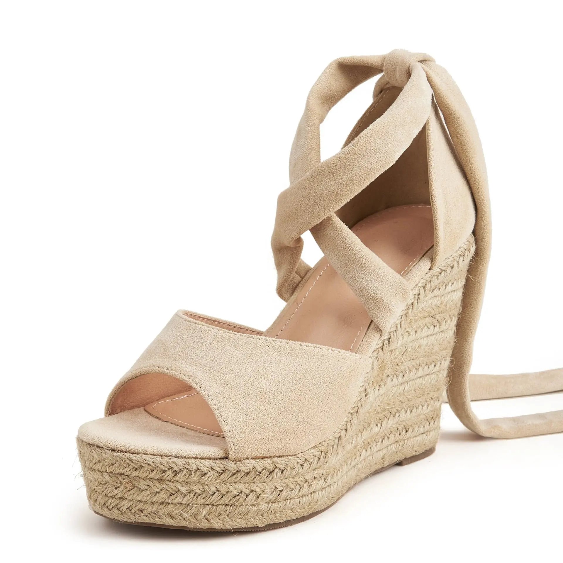 Women's Summer Foreign Hemp Bottom slope High Heels.