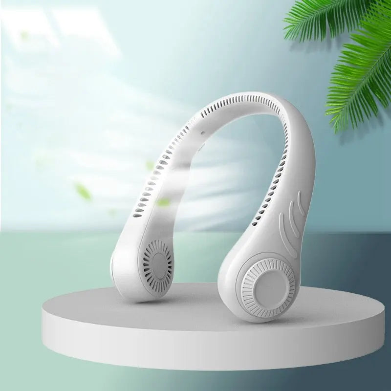 Xiaomi Hanging Neck Fan Portable Cooling Fan USB Leafless 360 Degree Neckband Fan 78 Surround Air Outlets 4000Mah Rechargeable.