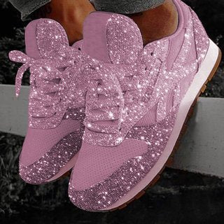 breathable lace-up running shoes sparkling crystal HOT BLING women's shoes