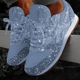 breathable lace-up running shoes sparkling crystal HOT BLING women's shoes