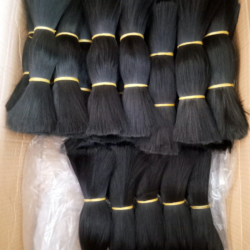 Fake sending spot matted fiberizable raw material high temperature wire uncovered processing hair black long straight hair wholesale - GOLDEN TOUCH APPARELS WOMEN