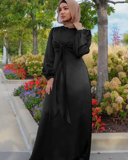 Muslim Women Hijab Satin Dress Islam Dresses - GOLDEN TOUCH APPARELS WOMEN