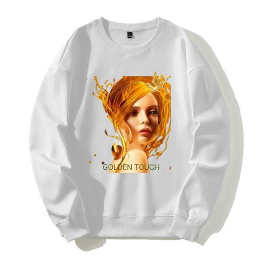 GOLDEN TOUCH SUN GODDESS Silver fox fleece thermal hoodie