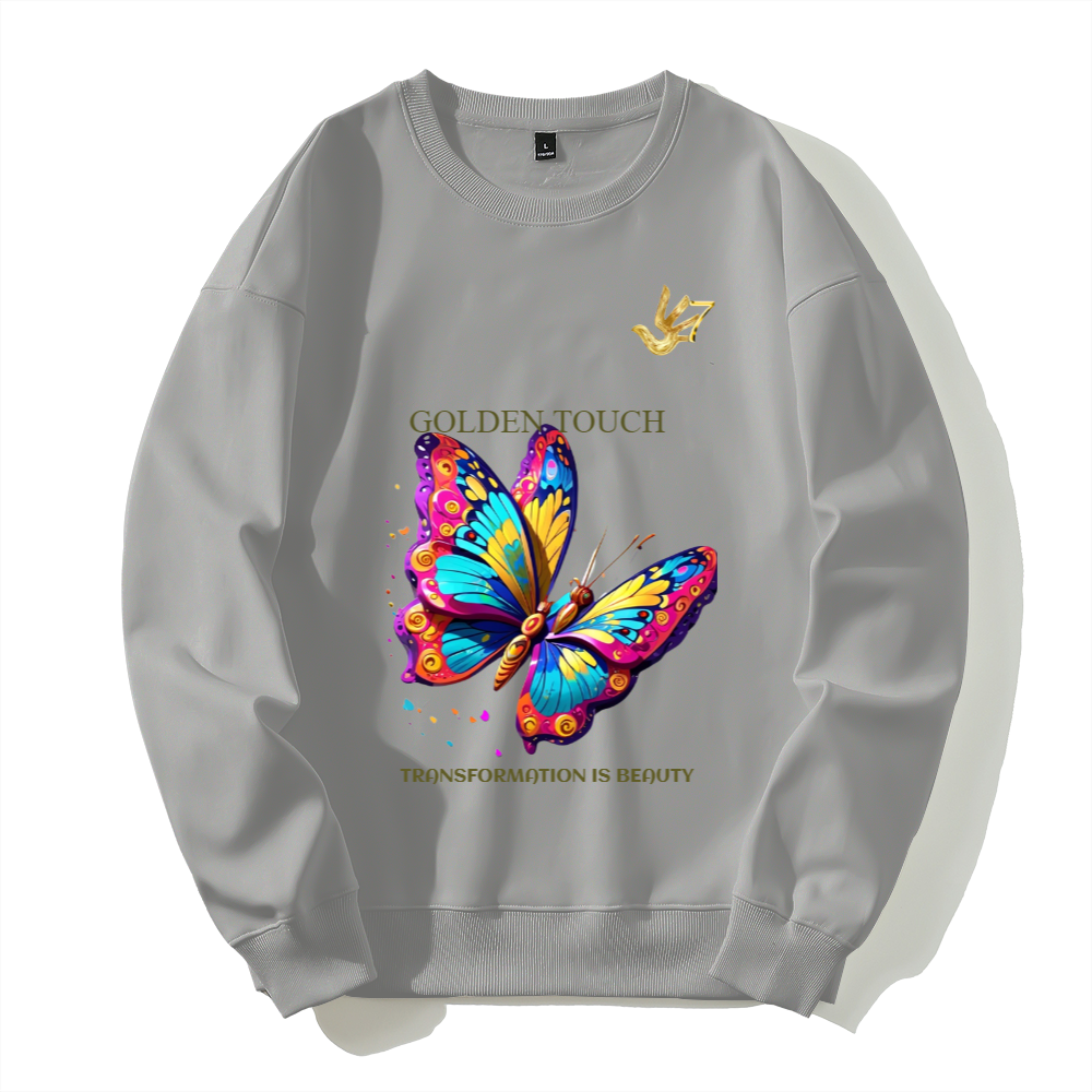 GOLDEN TOUCH TRANSFORMATION IS BEAUTY Silver fox fleece thermal hoodie