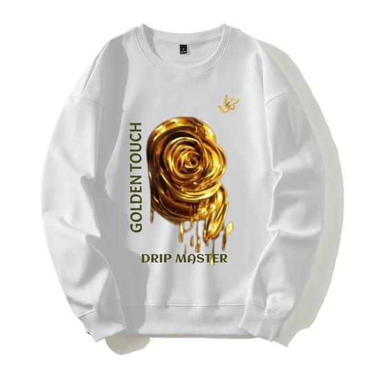 GOLDEN TOUCH DRIP MASTER Silver fox fleece thermal hoodie