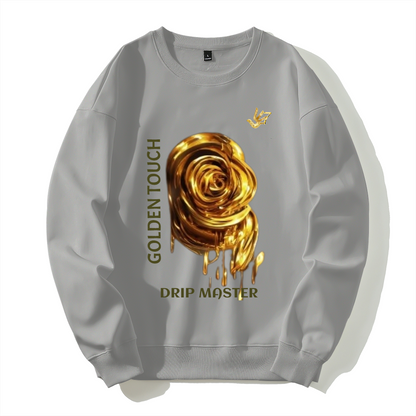 GOLDEN TOUCH DRIP MASTER Silver fox fleece thermal hoodie