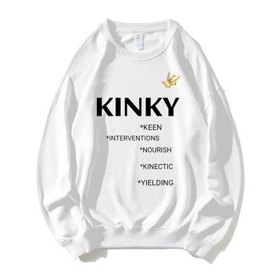 GOLDEN TOUCH KINKY WITH MEANING Dropped Shoulder Trend Crew Neck Hoodie