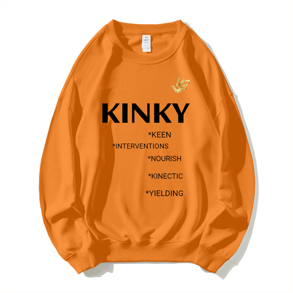 GOLDEN TOUCH KINKY WITH MEANING Dropped Shoulder Trend Crew Neck Hoodie