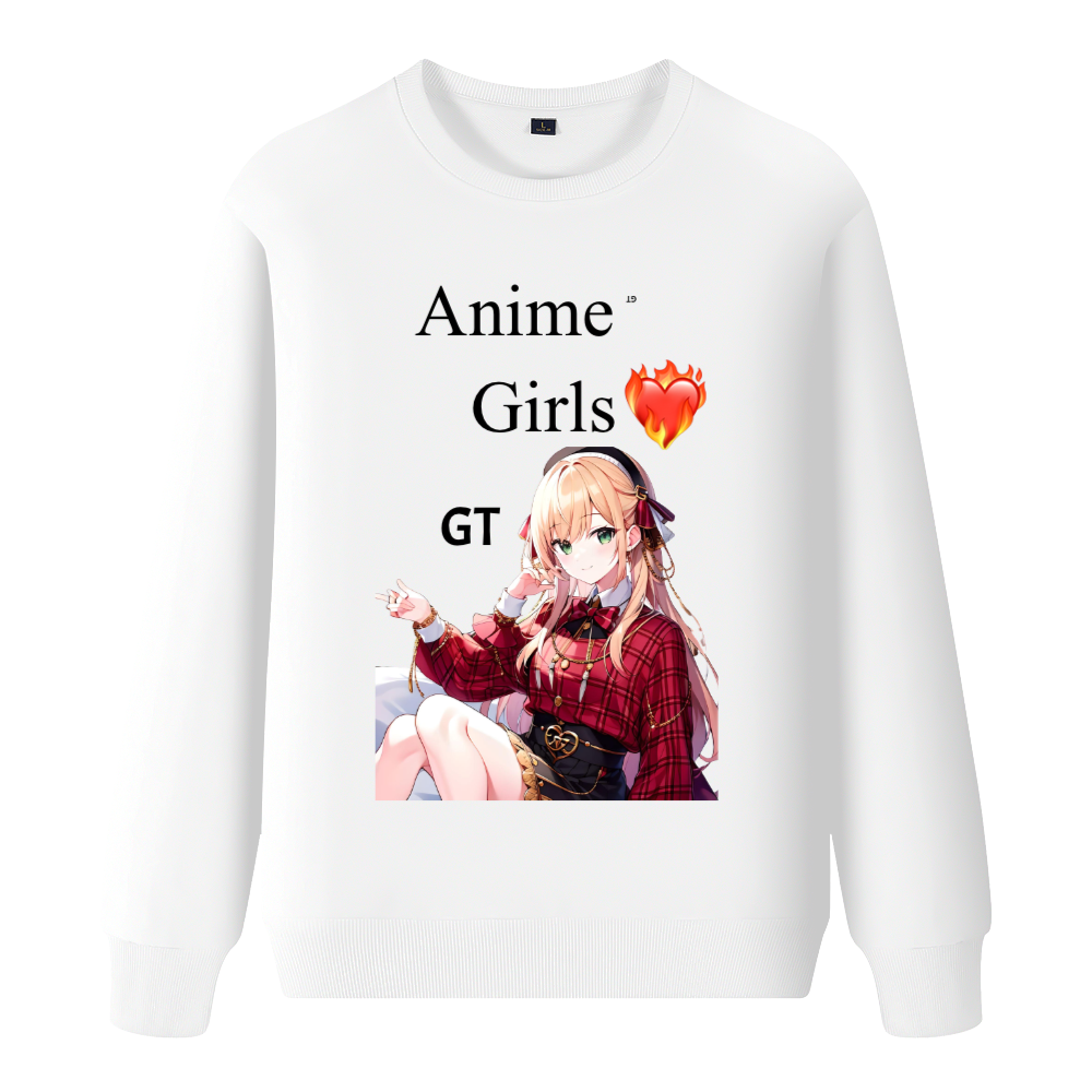 Anime girl love runs the world  Loose fashion sweater