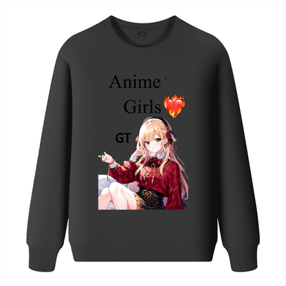 Anime girl love runs the world  Loose fashion sweater