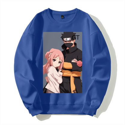 VALENTINE SPECIAL NINJA JUTSU OF LOVE Silver fox fleece thermal hoodie