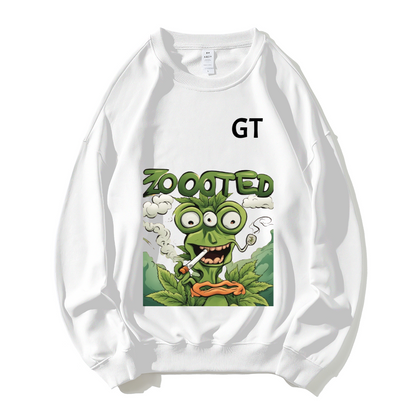 420 zooted 2 edition Dropped Shoulder Trend Crew Neck Hoodie
