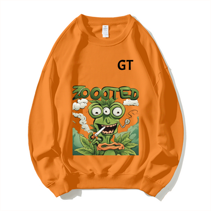 420 zooted 2 edition Dropped Shoulder Trend Crew Neck Hoodie