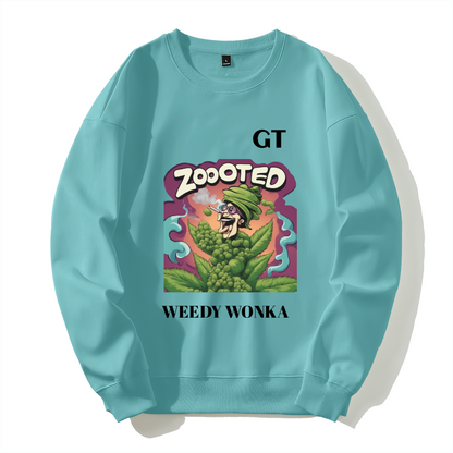 WEEDY WONKA ZOOTED 420 3rd edition Silver fox fleece thermal hoodie