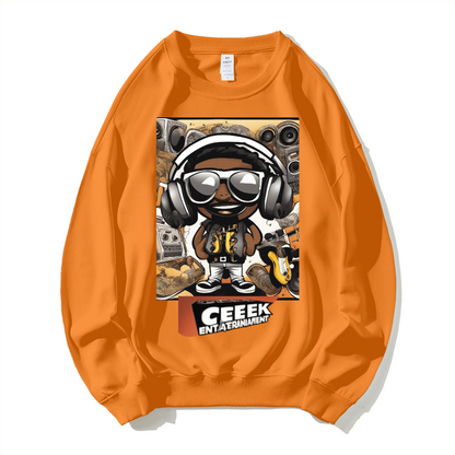 GEEKED ENTERTAINMENT (GKE )Dropped Shoulder Trend Crew Neck Hoodie