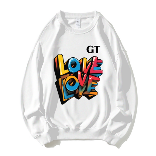 LOVE LOVE DIAMOND FINNESSE Dropped Shoulder Trend Crew Neck Hoodie IJR DESIGN