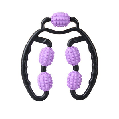 5-wheel massager leg clipper stovepipe hand-held ring muscle relaxation foam shaft fitness yoga five-wheel massager.