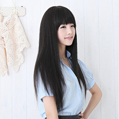 Chang Diqi Liu Hai Chang sent a female fluffy temperament long straight hair fake real person wig set custom wholesale.