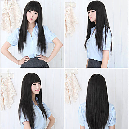 Chang Diqi Liu Hai Chang sent a female fluffy temperament long straight hair fake real person wig set custom wholesale.