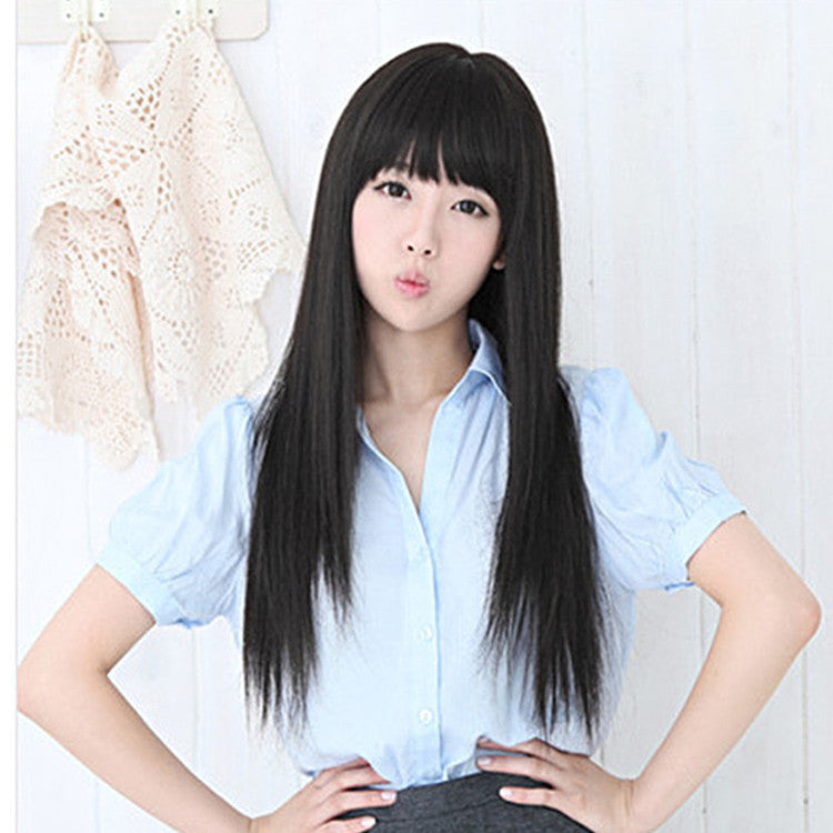 Chang Diqi Liu Hai Chang sent a female fluffy temperament long straight hair fake real person wig set custom wholesale.