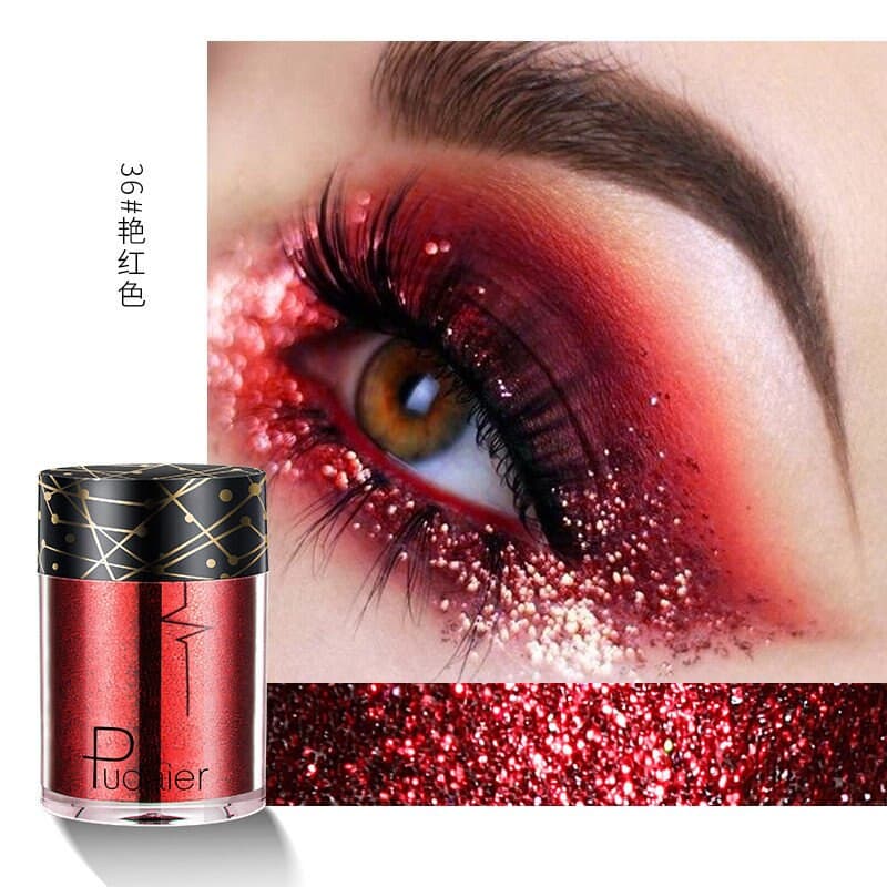 Beyprern 36 Colors Glitter Eyeshadow Waterproof Metallic Diamond Eyeshadow Palette Prismatic Powder Pigment Eye Makeup Cosmetic TSLM2.