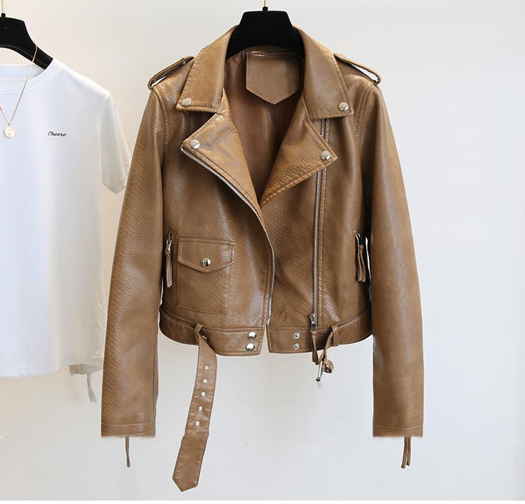 Women's Short Leather Jacket - GOLDEN TOUCH APPARELS WOMEN