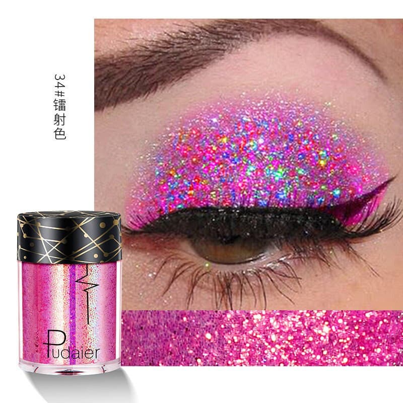 Beyprern 36 Colors Glitter Eyeshadow Waterproof Metallic Diamond Eyeshadow Palette Prismatic Powder Pigment Eye Makeup Cosmetic TSLM2.