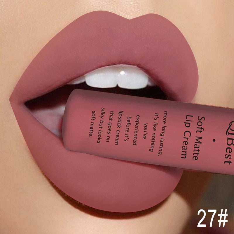 Geumxl Brand 34 colors Lip Gloss Long Lasting Red Lips Matte Lipstick Liquid Lip Tint Cosmetic Nude Velvet Lipstick Matte Lip Makeup.